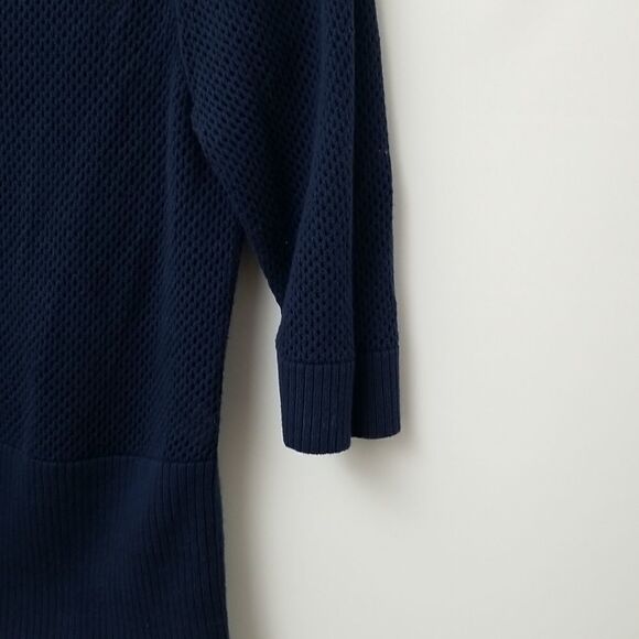 🎁5/$25 Bianca Nygard Sweater Womens Small Button Up Knit Dark Blue 3/4 Sleeve - Picture 6 of 8